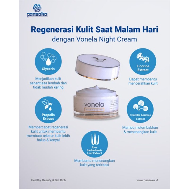 Vonela Nigh Cream | Krim Malam Premium Wajah Skincare Vonela