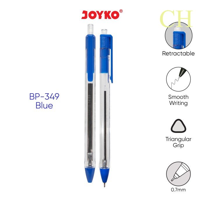

Ball Pen Pulpen Pena Joyko BP-349 Vokus Trans 0.7 mm - Blue