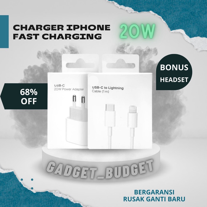✨BEST✨ -300% ORIGINAL Charger Iphone 20w Fast Charging + Kabel For Ip X 11 12 - Batok saja- 1.1.23