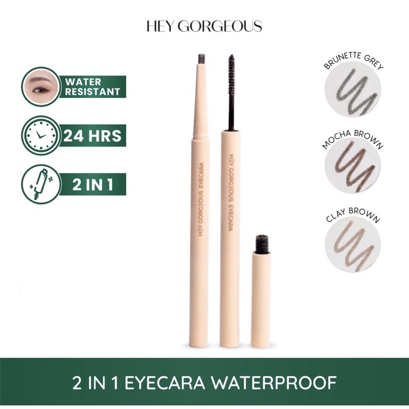 WATERPROOF 2 in 1 PENSIL ALIS MASCARA ALIS  / BROWCARA &amp; EYEBROW PENCIL