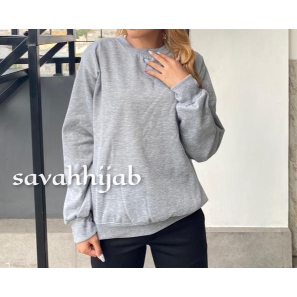 SWEATER BASIC POLOS BAHAN TEBAL / SIZE M - XXL / UNISEX (PRIA DAN WANITA) gramasi 260-270