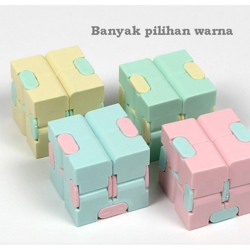 mainan anak fidget infinity cube/magic cube warna permen/mainan penghilang stres/magic cube murah