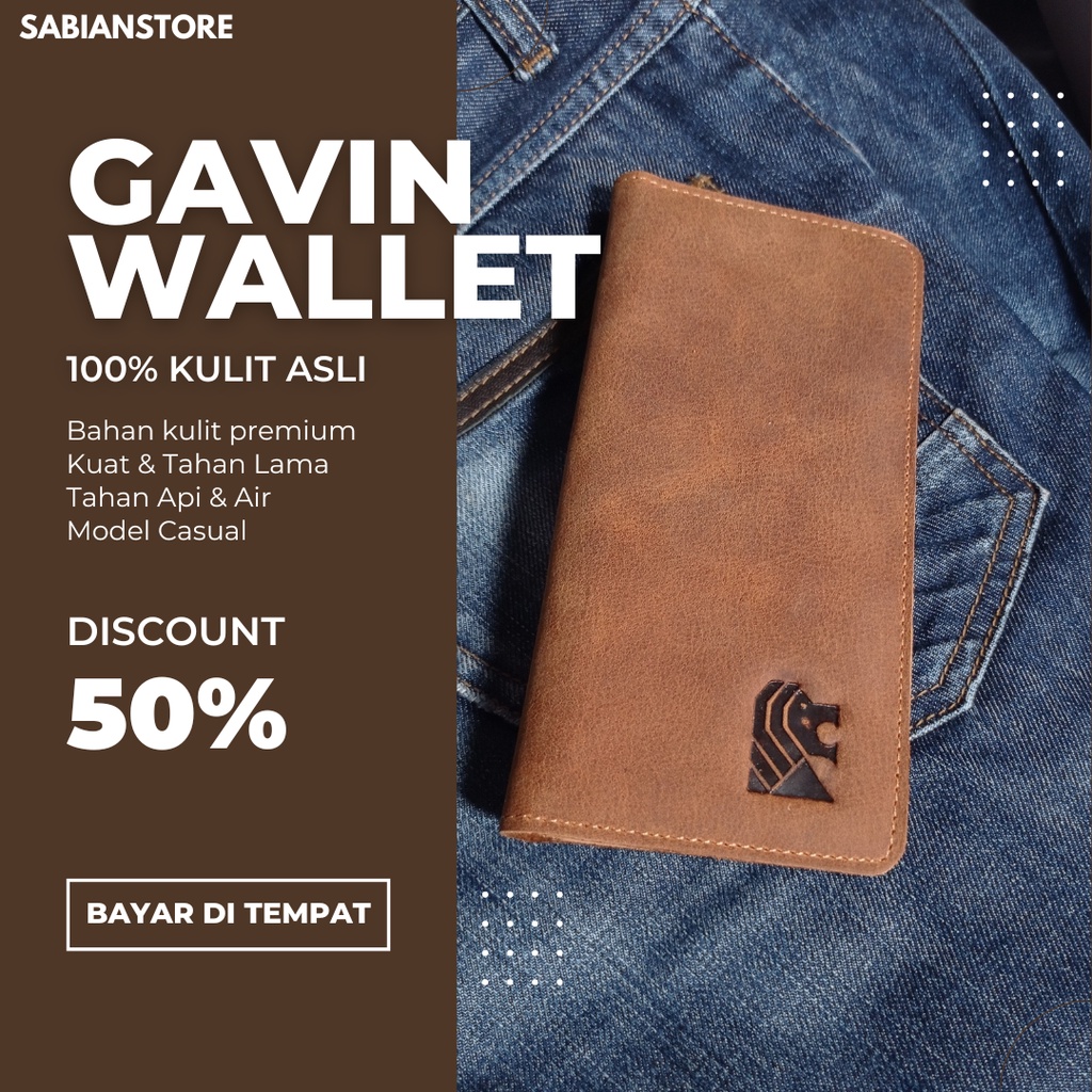 Dompet Kulit Asli Pria Panjang Reven Gavin Wallet