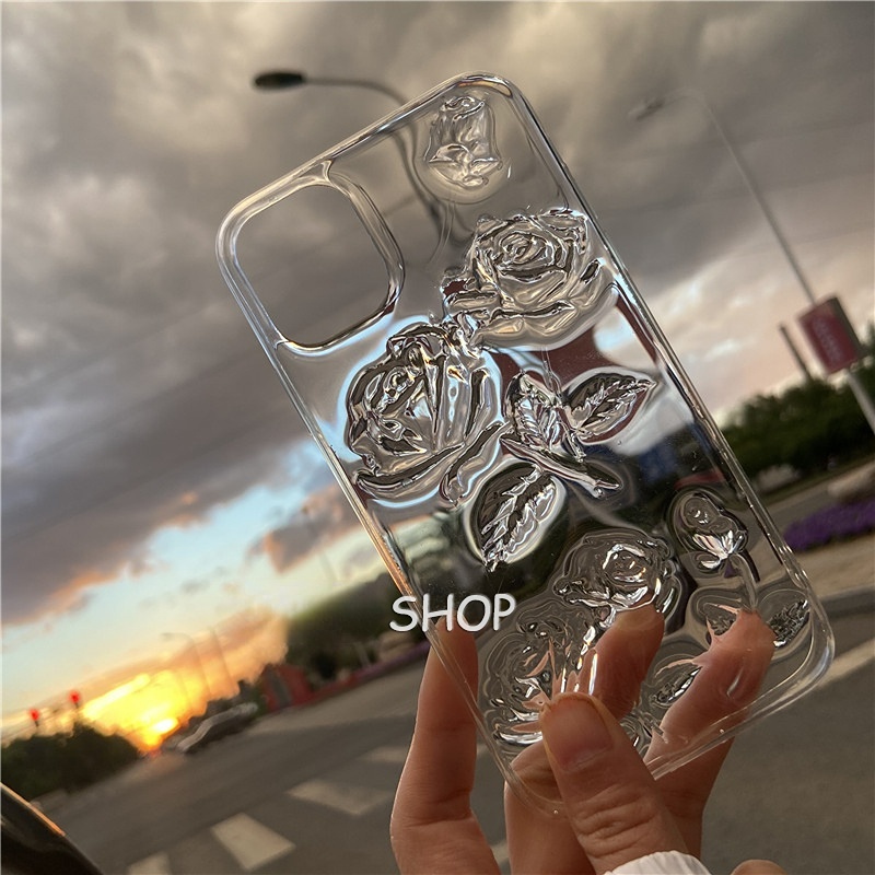 IPHONE Lucu 3D Busur Mutiara Kupu-Kupu Bening Casing Ponsel Untuk Iphone14 13 12 11 Pro Max XS Max XR X7 8plus Lensa Glitter Dilindungi Lembut Shockproof Cover