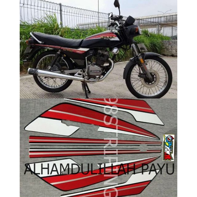HONDA GL PRO MERAH TAHUN 1990 STRIPING LIS STANDAR ORI STIKER POLET BODY PLISIR