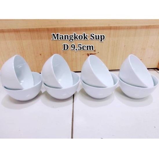 [ISTY] Mangkok Sup putih / hijau Merk silver / mangkok Prasmanan Melamine Putih 3,5"/ Mangkok Sup