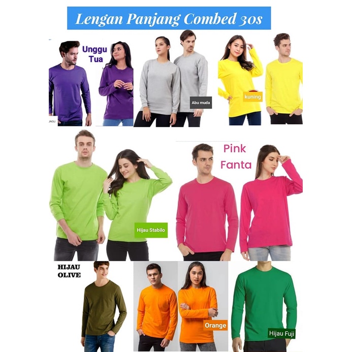 Kaos polos lengan panjang soft katun combed 30s /  kaos polos premium lengan panjang soft cotton / k
