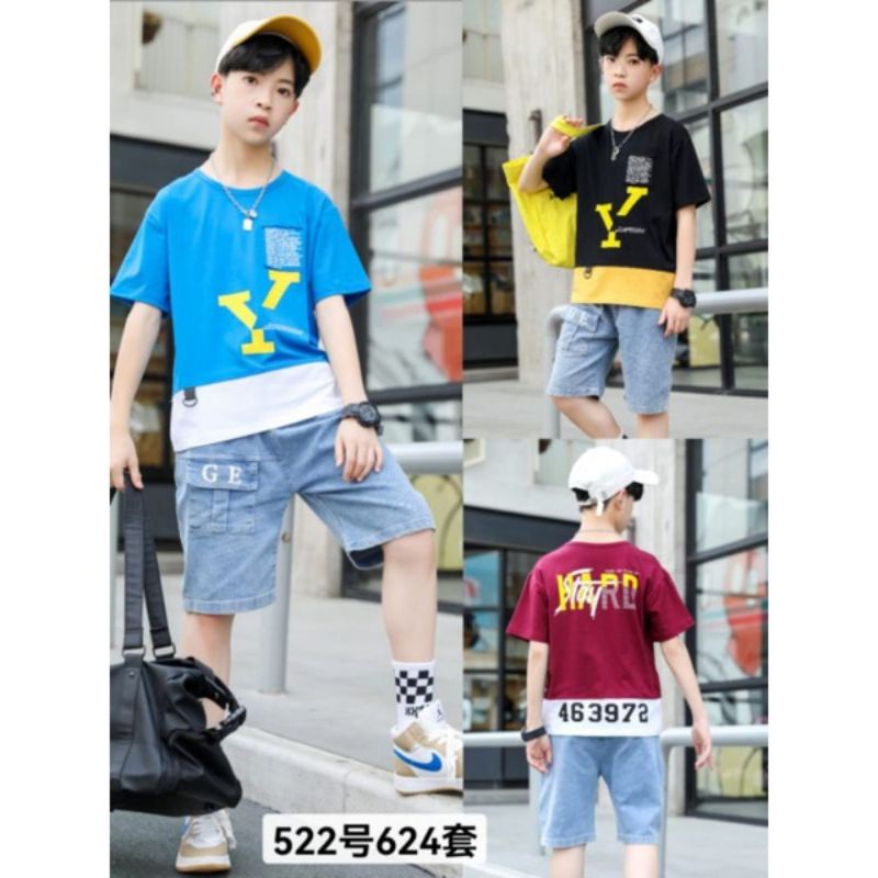 [7&8 tahun] Setelan Baju Anak Laki-laki/ Set Anak Cowok Usia 7-10 tahun