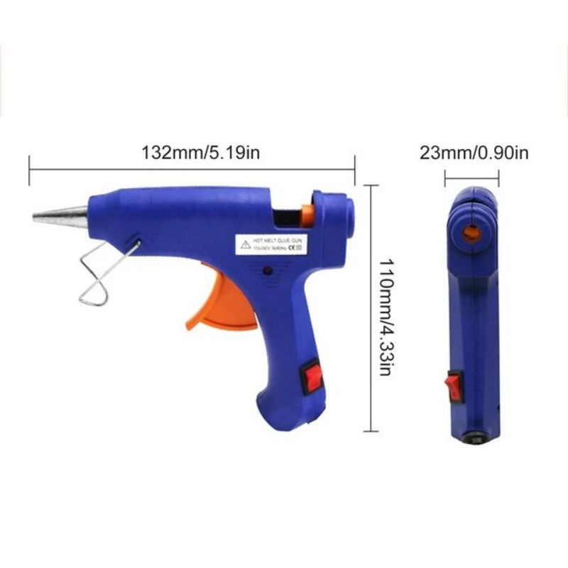 Alat Lem Tembak / Glue Gun Kecil (7mm) 20 watt Switch ON-OFF Merk Origin Hot Melt Karya DIY Hampers