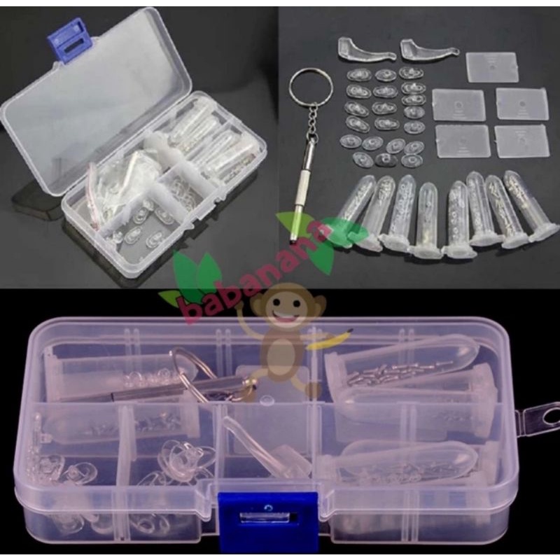 Asesoris kacamata spare part suku cadang service repair glasses set