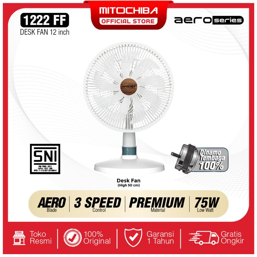 MITOCHIBA Kipas Angin Meja/Lantai - Floor/Desk Fan - AeroSeries 1222FF