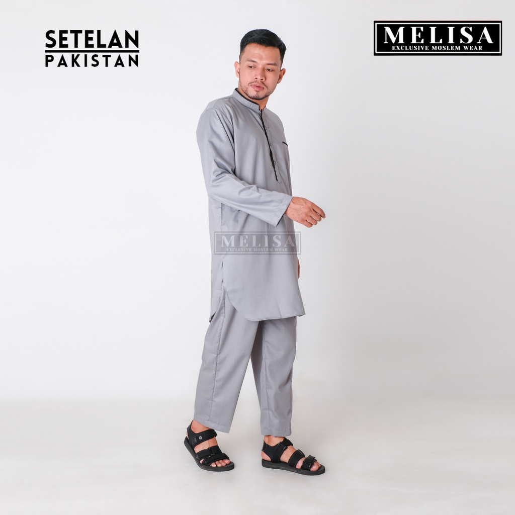 Baju Koko Pria Setelan Kurta Pakistan Dewasa Lengan Panjang Bahan Katun Toyobo Warna Abu Putih Navy Dan Hitam Model Terbaru Setelan Kurta Pakistan Koko Muslim Laki Laki