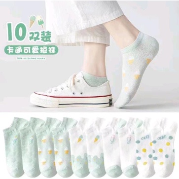 Kaos Kaki Wanita Motif / Kaos Kaki Fashion Korea