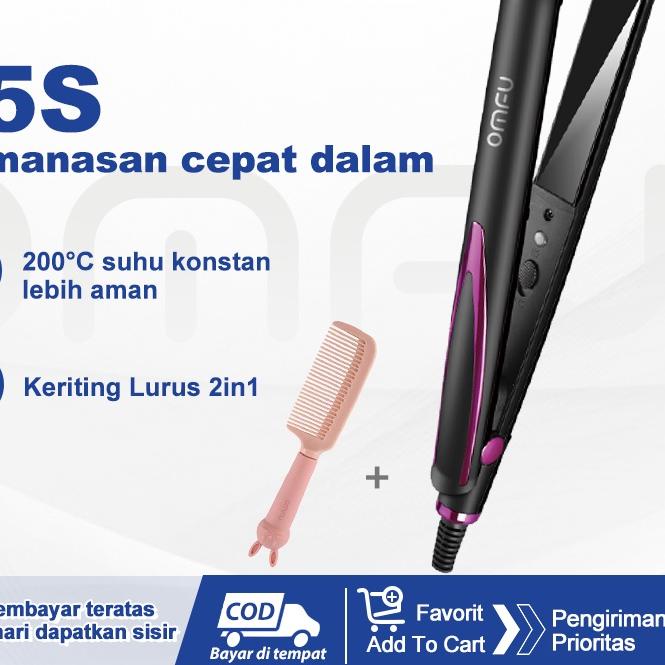 ☻ Omfu Catokan rambut lurus dan rambut keriting dua-dalam-satu catokan kriting/catokan heles alat ke