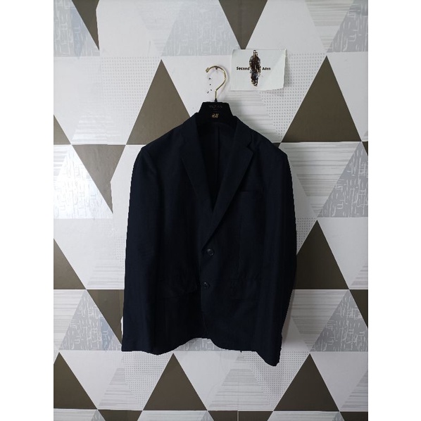 uniqlo blazer comfort dark navy jas casual preloved