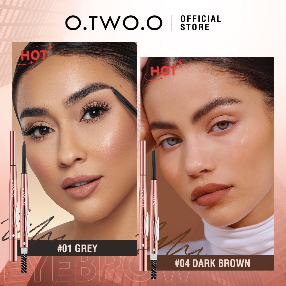 O.TWO.O 3 In 1 Eyebrow Pencil with Eyebrow Razor Waterproof 24 Hour Natural Defining Easy Makeup Kit