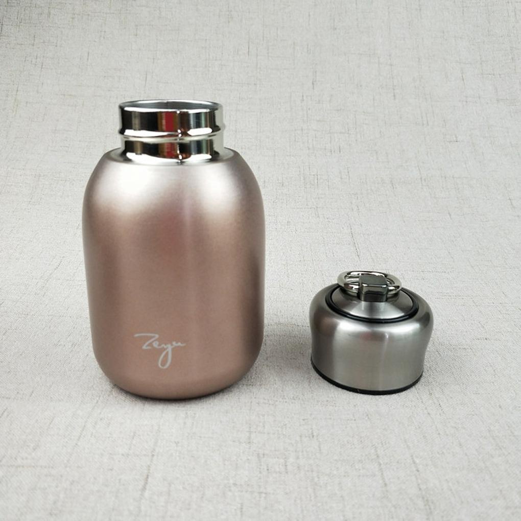 300ml Mini Stainless Steel Vacuum Cup Nyaman Flask Kettle Dengan Kait Insulated Botol Air Rumah Perjalanan Outdoor