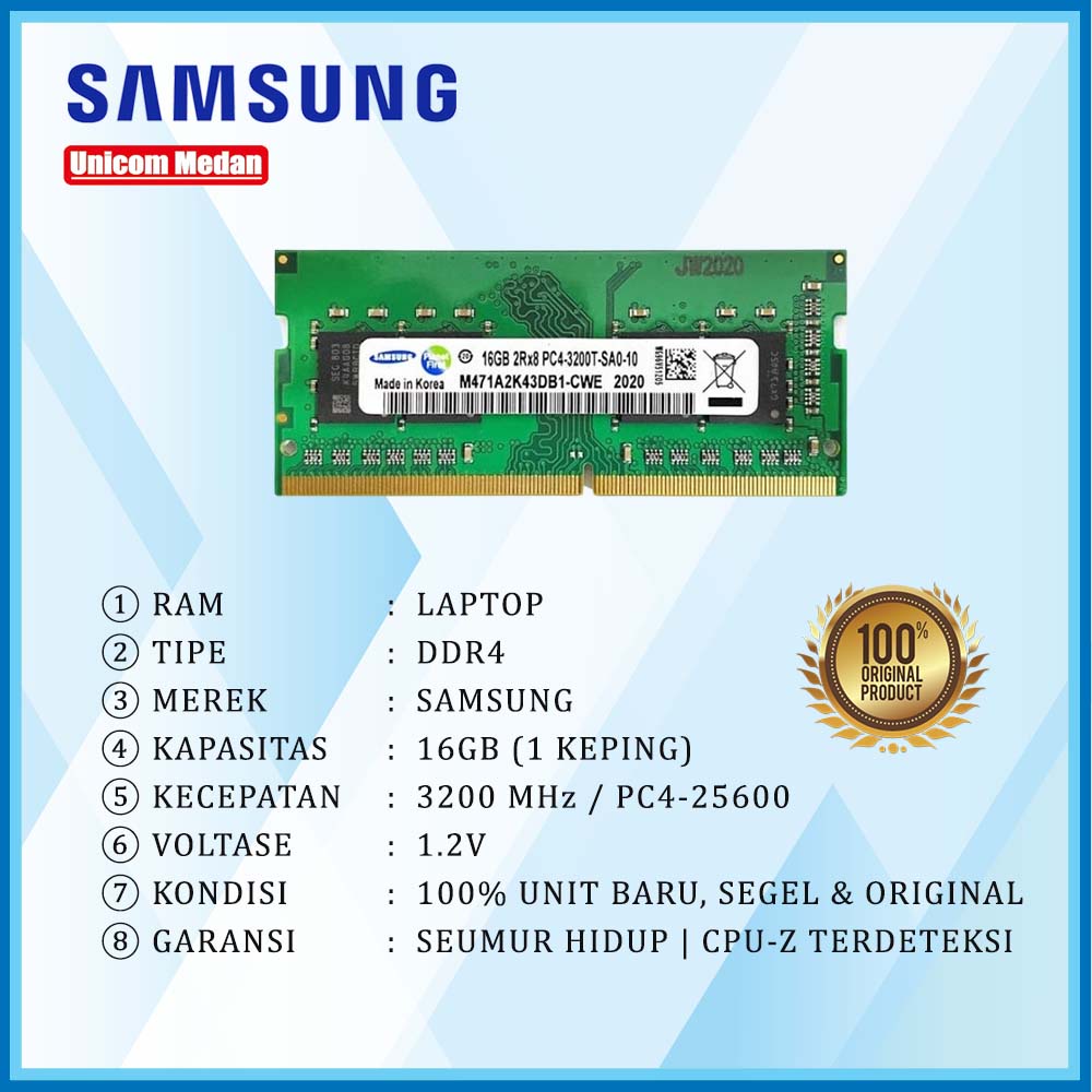 RAM LAPTOP SAMSUNG DDR4 16GB 3200 MHz