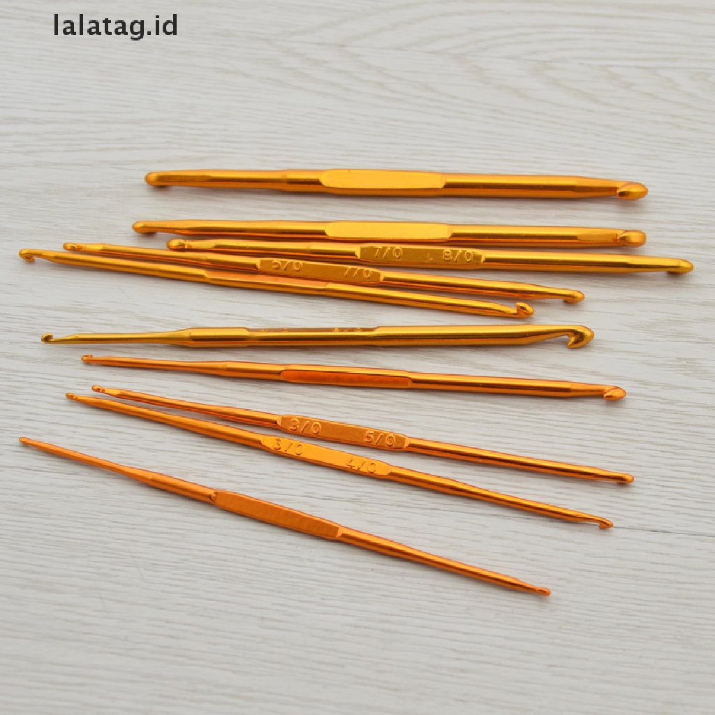 [lalatag] 10pcs Alumina Crochet Hook Set DIY Knitg s Alat Jahit Knitg Rumah [ID]