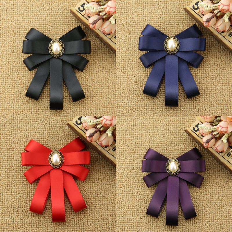 korean ribbon brooch // collar brooch aplikasi dekorasi