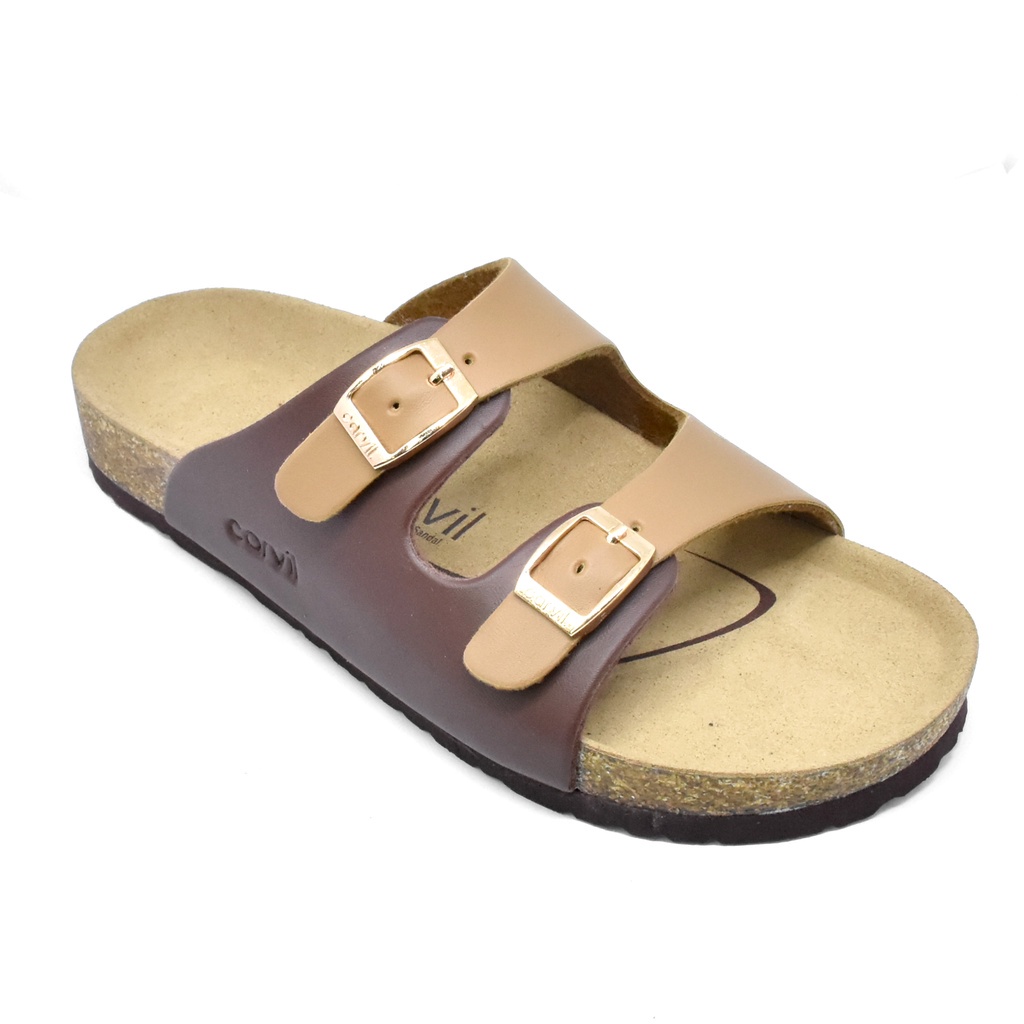 Carvil Venice 02 TW Sandal Slide Casual Anak Perempuan Stone Coffe _A9