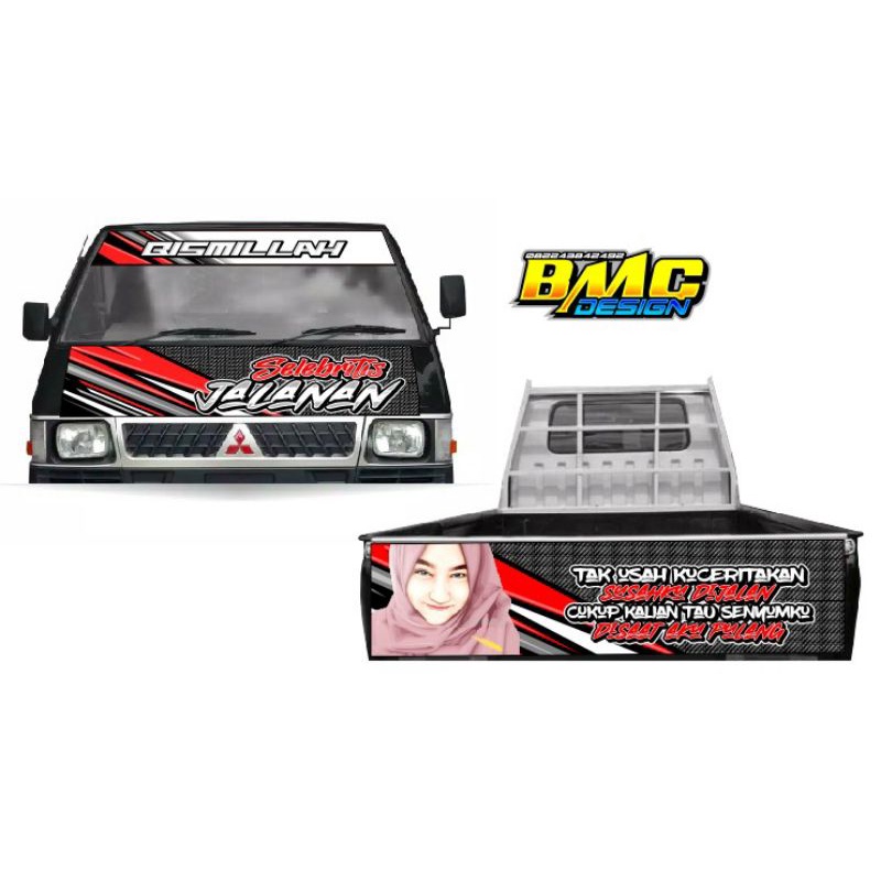 stiker kabin depan + pintu belakang L300, stiker L300 1 set depan belakang