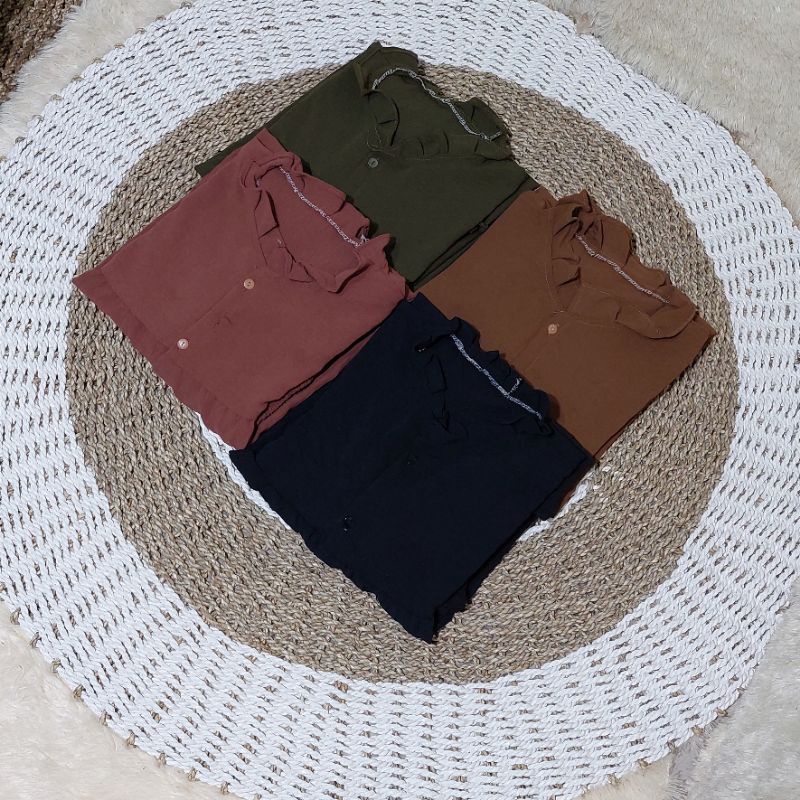 Stelan Wanita || One Set Crinkel Aurel Full Kancing Allsize