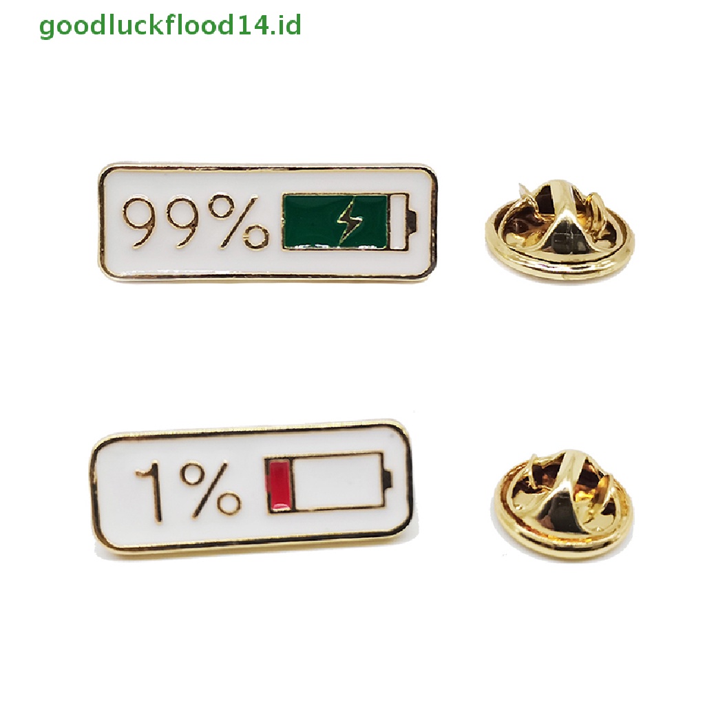 [GOOGFOUR] 1% 99% Jumlah Listrik Bros Gesper Logam Baju Lencana Kerah Pin Enamel Antik Pin Perhiasan Dekorasi Aksesoris Hadiah [TOP]