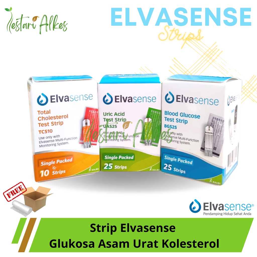 Strip Elvasense Glukosa Asam Urat Kolesterol