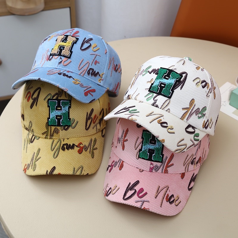 Topi baseball anak bayi laki laki / perempuan motif tulisan bordir baby baseball hat cap HANG