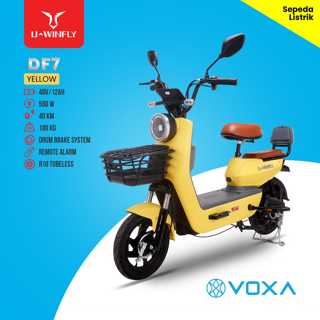 UWinfly Sepeda Listik Original Dragon Fly DF7 New Series Yellow warna Kuning