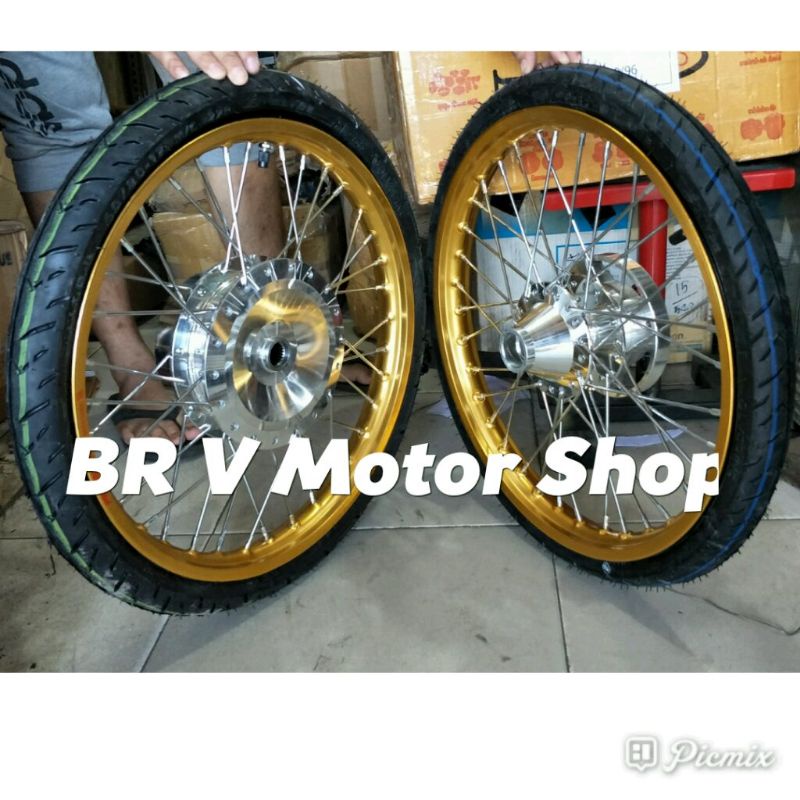 Velg Jari Byson Ban Cacing 160-140 -17 Lengkap Ban Siap Pakai