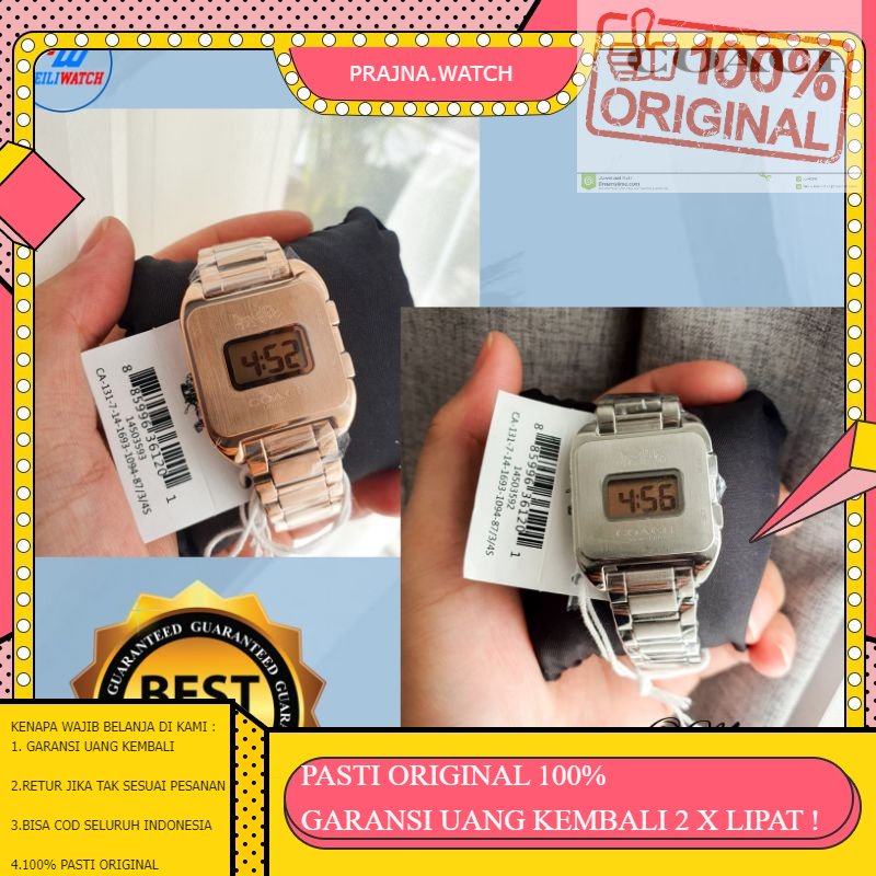ORIGINAL JAM TANGAN WANITA CEWEK COACH WANITA ANTI AIR KULIT ORIGINAL ORI 100% TERBARU
 DIGITAL [145