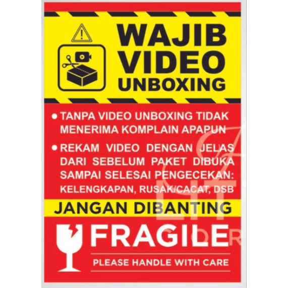 

Label Fragile / Jangan di banting