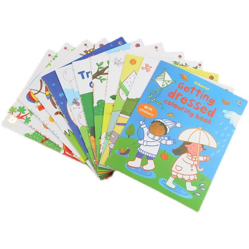 Coloring Book With Sticker USBORNE Buku Mewarnai dan Menempel USBORNE