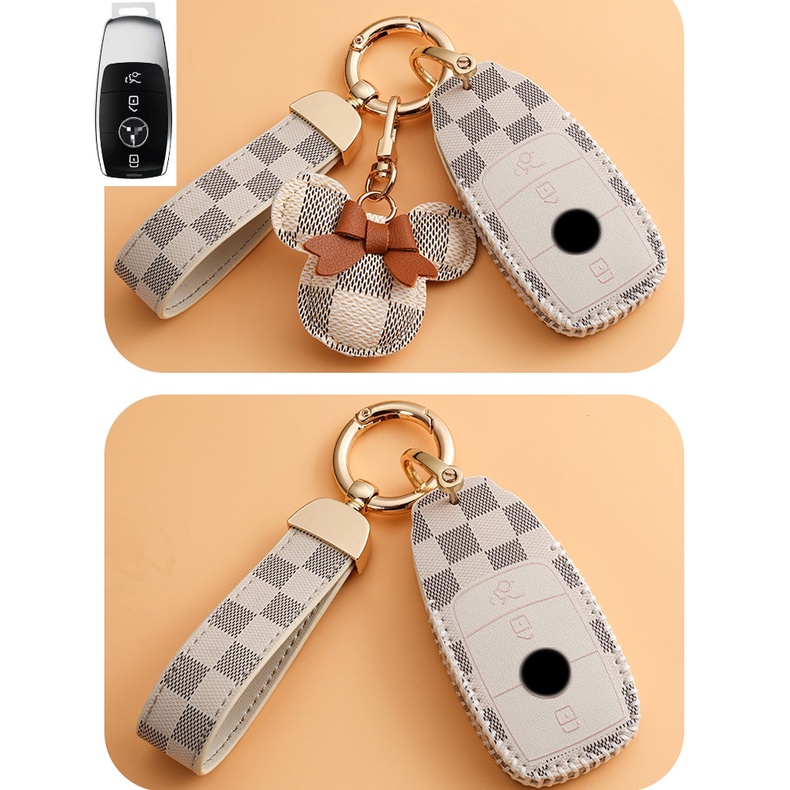 Mercedes-benz Leather key Holder cover Smart key case Luminous Sarung Kunci Mobil e200l cla clb