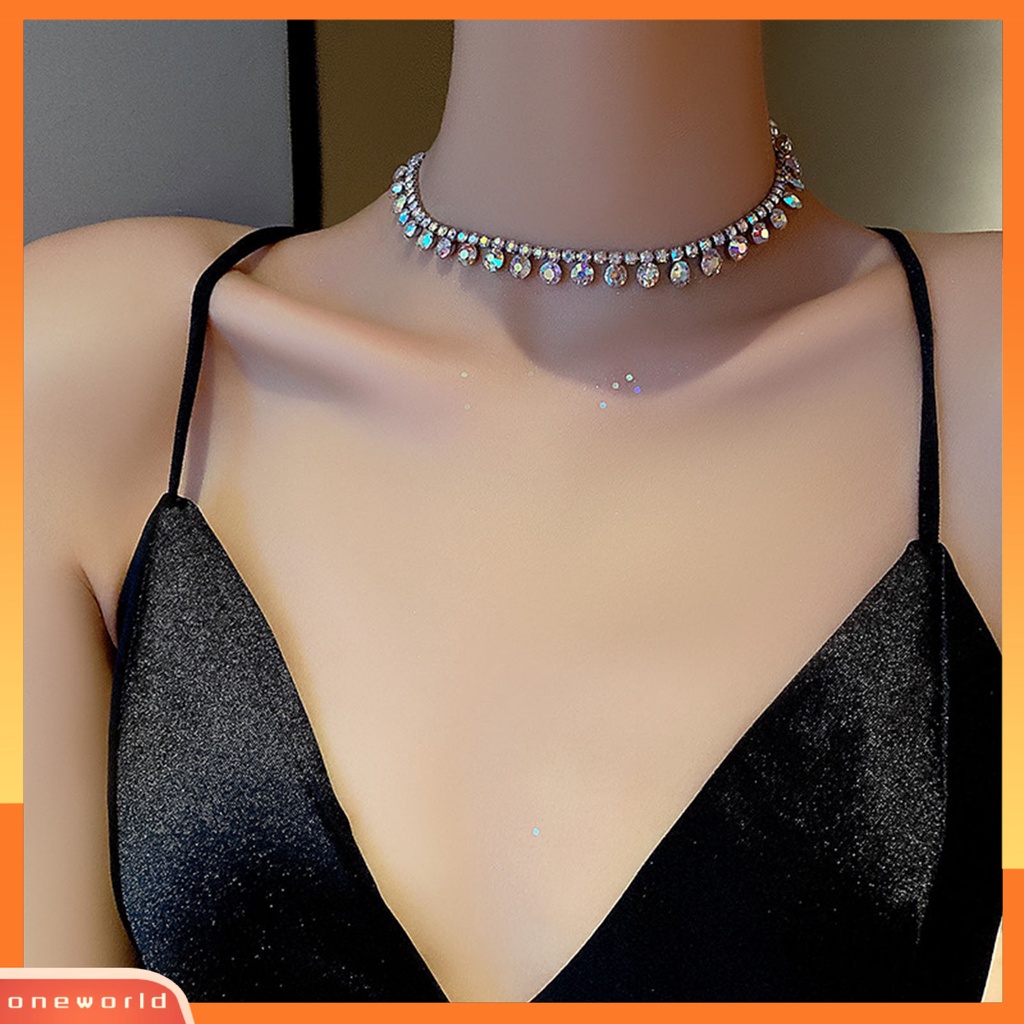 {oneworld} Kalung Elegan Manis Ringkas Anggun Wanita Choker Rantai Untuk Pacaran