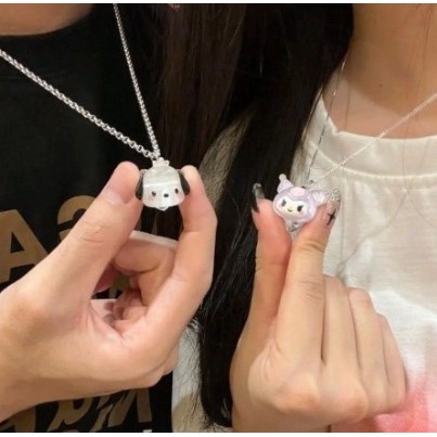 Xia.id Kalung Rantai Dengan Liontin Kartun Cinnamoroll Untuk Pasangan / Pria / Wanita