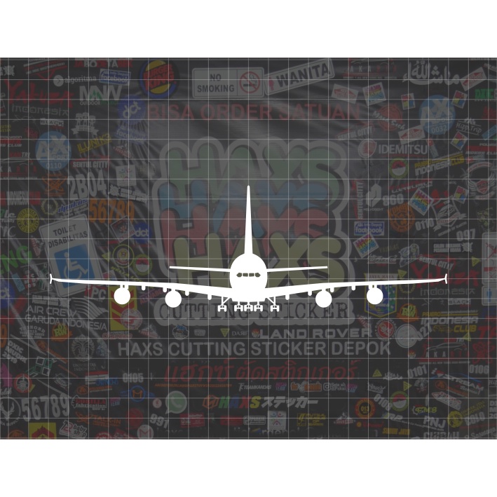 Cutting Sticker Pesawat A380 Kaca Mobil Ukuran 20 Cm Untuk Mobil