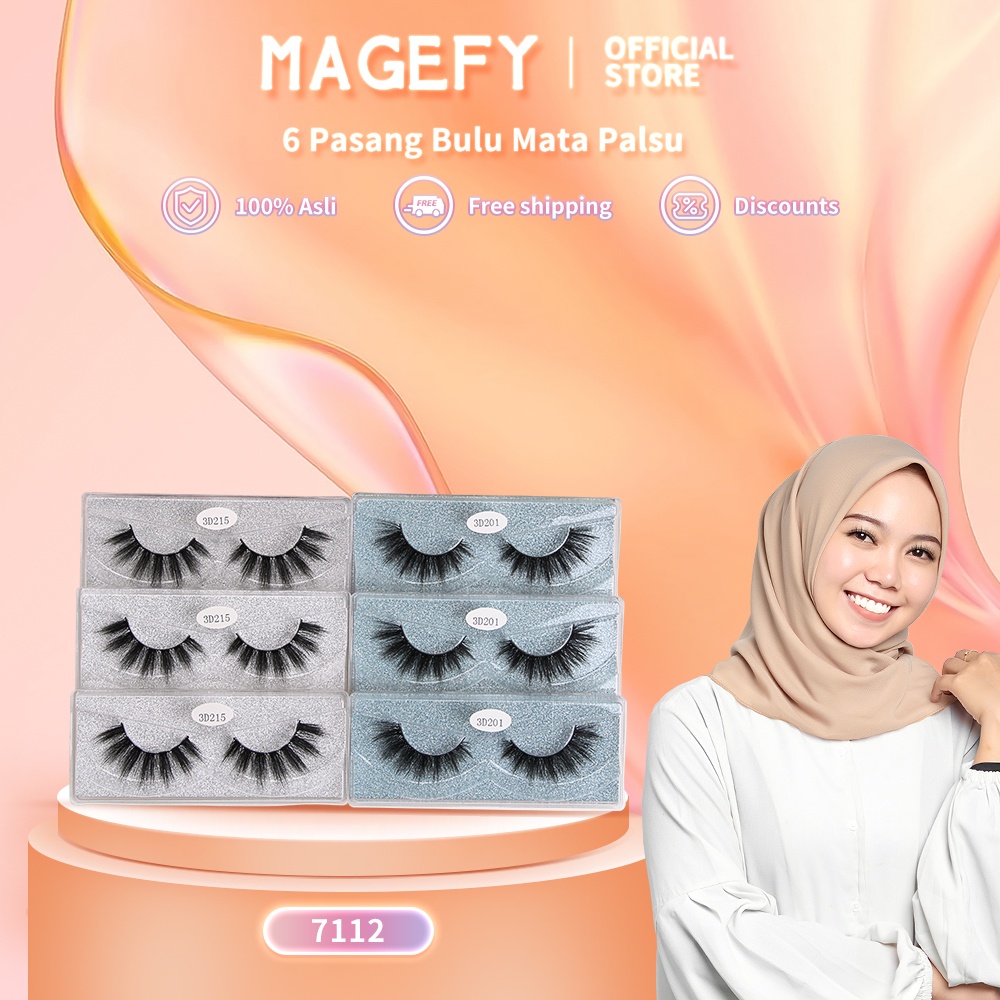 MAGEFY 12 Pasang Bulu Mata Palsu 3d Natural Beberapa Pasangan Ekstensi Bulu Mata 7112