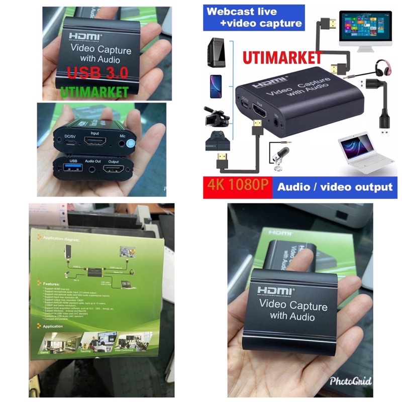 video capture usb 3.0 60fps 1080p loop audio live streaming obs vimix hdmi capture