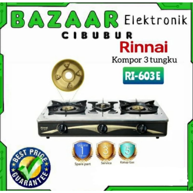 RINNAI RI603E RI 603E 603E KOMPOR GAS 3 TUNGKU