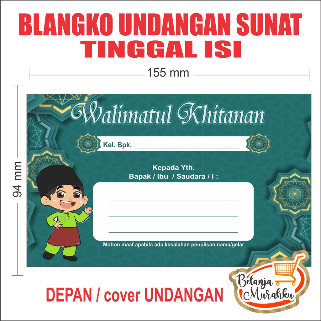 Undangan Tebal | Blangko Undangan | Undangan Murah | Undangan Sunat Tinggal isi