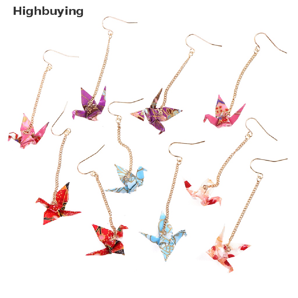 Hbid Anting Kranich Origami Miniblings Burung Bangau Faltkunst Senbazuru Paper Glory