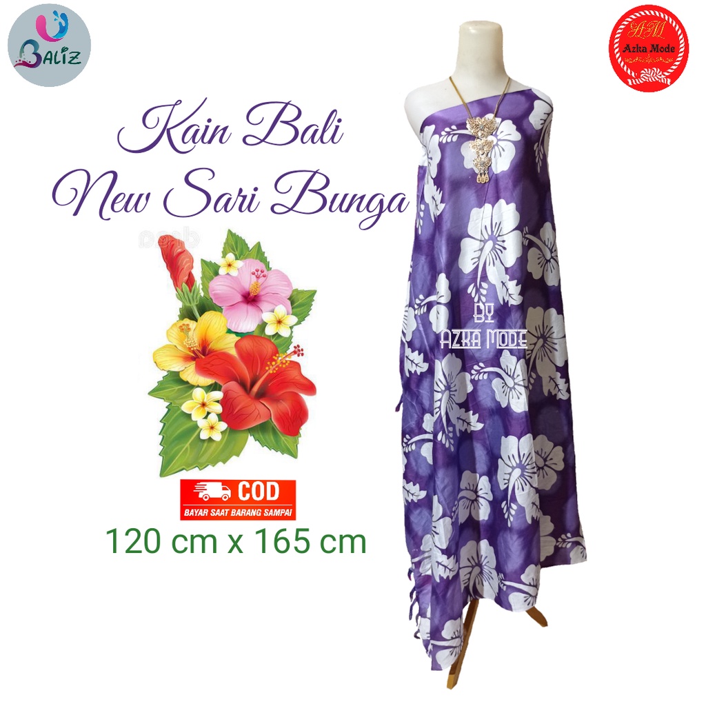 Kain Pantai Sarung Bali Pantai - Kain Bali Motif New Sari Bunga Standar - Sarung Pantai SEMBILAN MODE - Sarung Bali - Kain Pantai - Kain Katun Jepang - Kain Untuk Hiasan Dinding - Kain Untuk Plafon Mobil Truk Dan Mobil 3/4 Lainnya