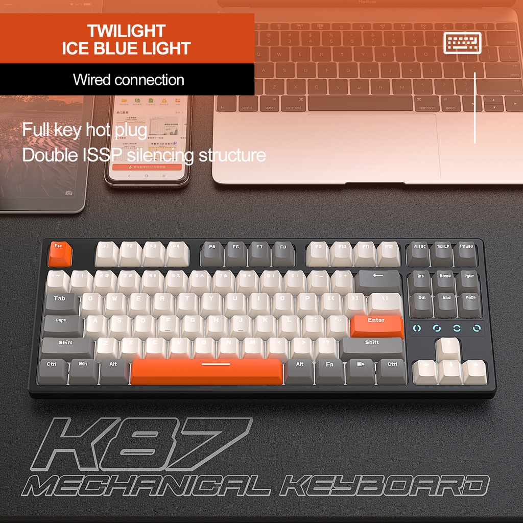 Ziyoulang K87 Mechanical Keyboard Wired Type C - Hotswap 5 pin