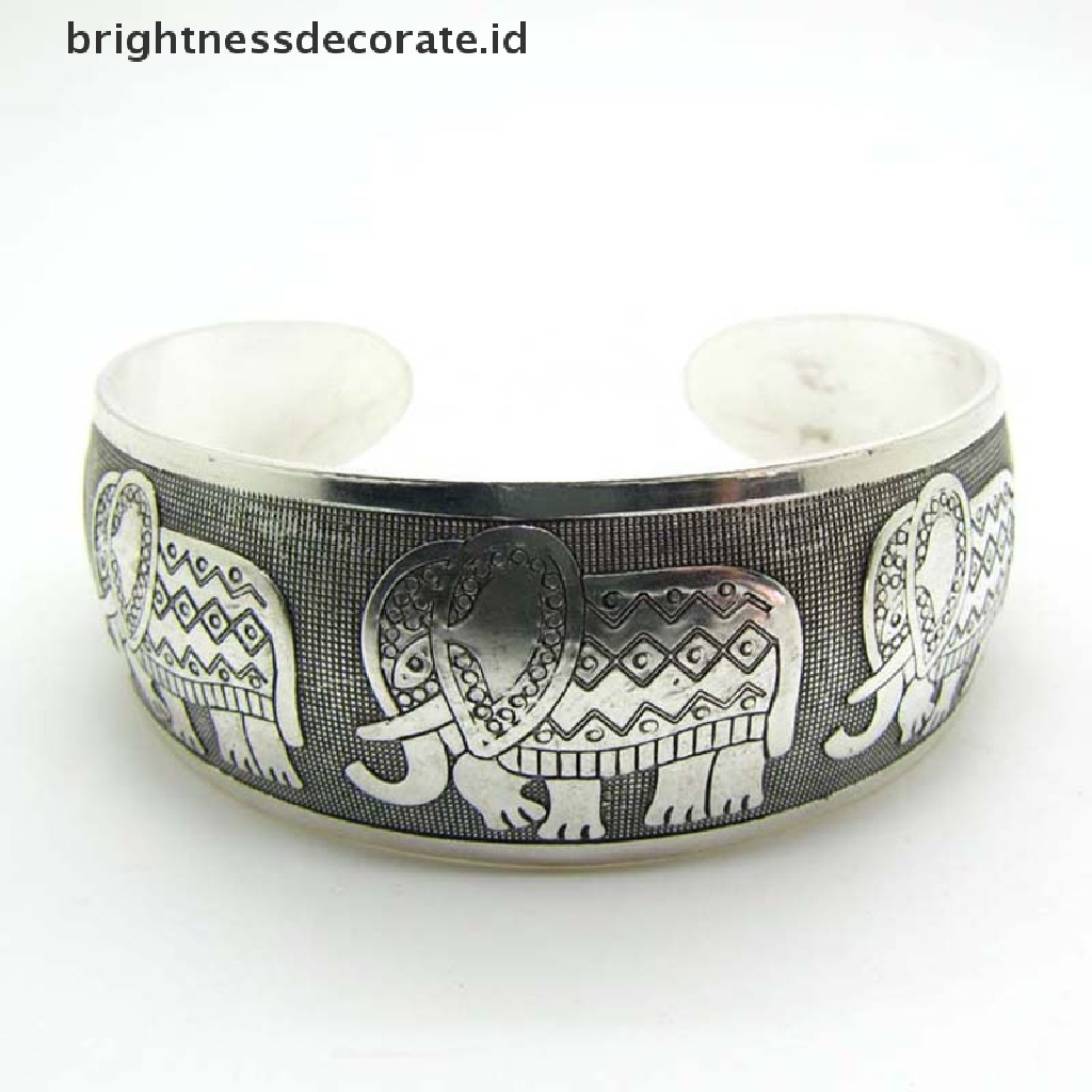 [Birth] Panas Wanita Baru Tibet Tibet Perak Totem Bangle Cuff Gelang [ID]