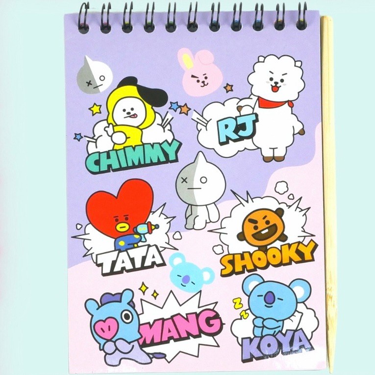 scratch note book bt21 kpop notes hitam rainbow magic notes