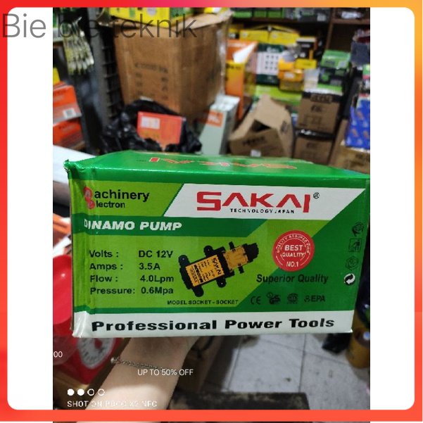 pompa dc 12v SAKAI /mesin cuci motor mobil sakai 12v/ mesin steam motor .bie bie Teknik