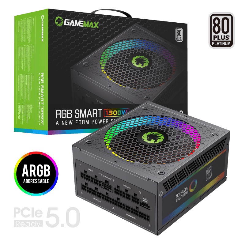 Gamemax PSU 1300W RGB 80+ Plus Platinum Full Modular ATX